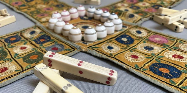 Pachisi board game, an ancestor of the Wahoo game Pachisi board game, an ancestor of the Wahoo game